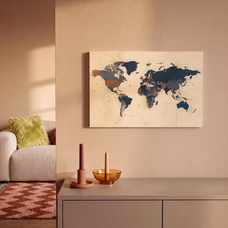 Canvas schilderij - Wereldkaart - Vintage - Papyrus - Kinderen - Jongens - Meisjes — 1