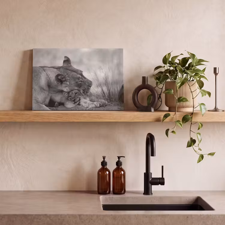 Canvas schilderij - Leeuwin - Welp - Zwart — 4
