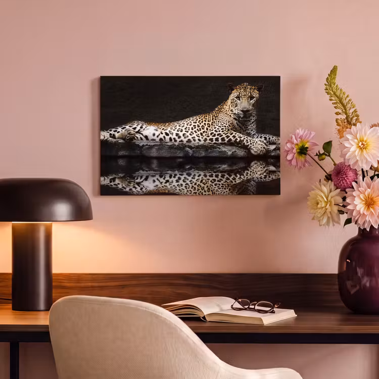 Canvas schilderij - Luipaard - Water - Bos — 6