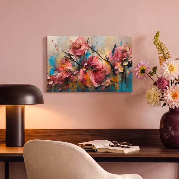Canvas schilderij - Kunst - Bloemen - Roze - Rozen - Natuur — 6