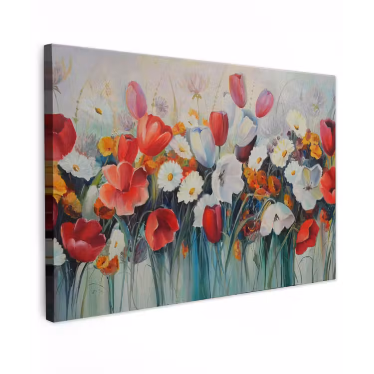 Canvas schilderij - Schilderij - Olieverf - Bloemen — 1