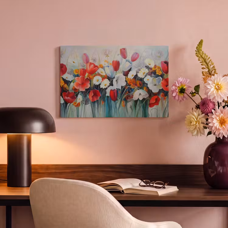 Canvas schilderij - Schilderij - Olieverf - Bloemen — 6