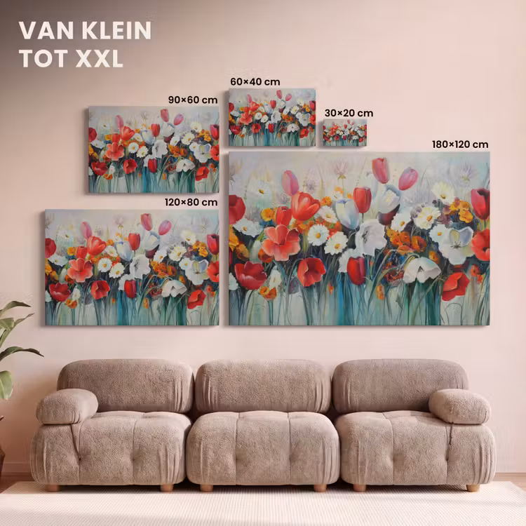 Canvas schilderij - Schilderij - Olieverf - Bloemen — 7