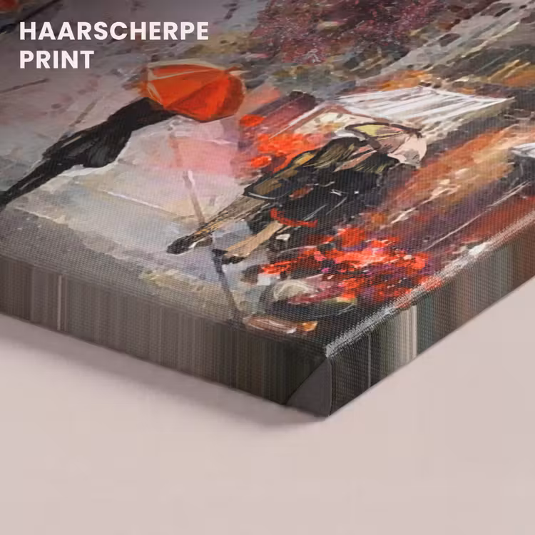 Canvas schilderij - Schilderij - Parijs - Eiffeltoren - Paraplu - Olieverf — 5