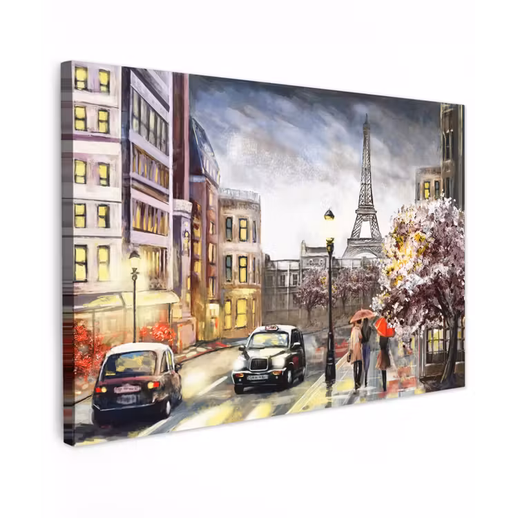 Canvas schilderij - Schilderij - Parijs - Frankrijk - Olieverf — 1