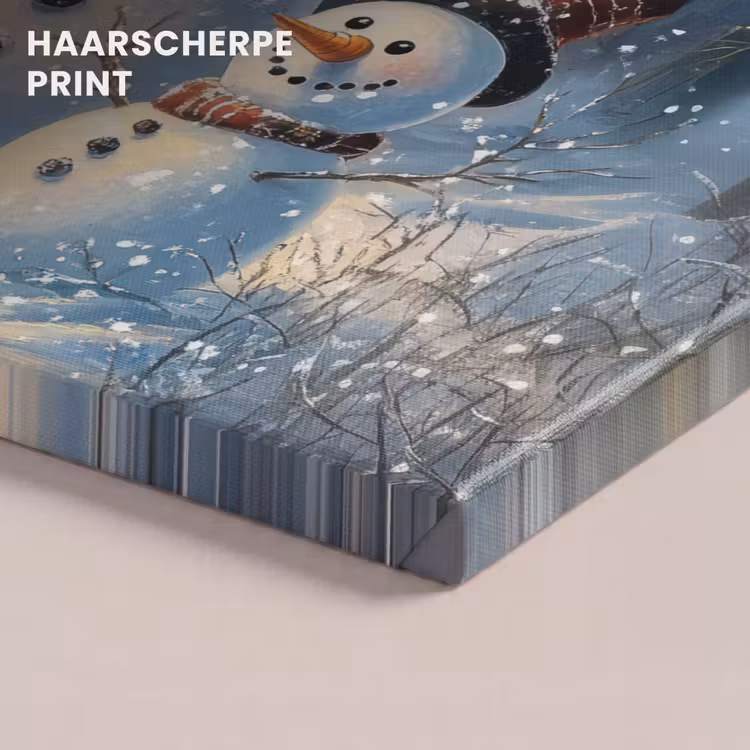 Canvas schilderij - Sneeuwpop - Sneeuw - Winter - Bos — 5