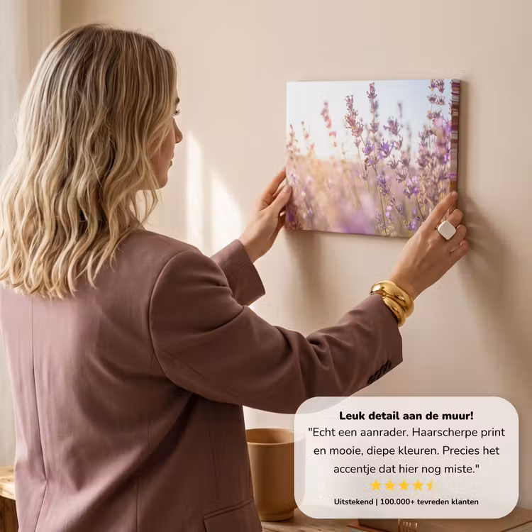 Canvas schilderij - Lavendel - Close-up - Zon - Bloemen - Paars — 3