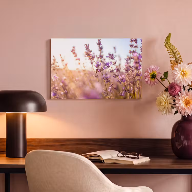 Canvas schilderij - Lavendel - Close-up - Zon - Bloemen - Paars — 6