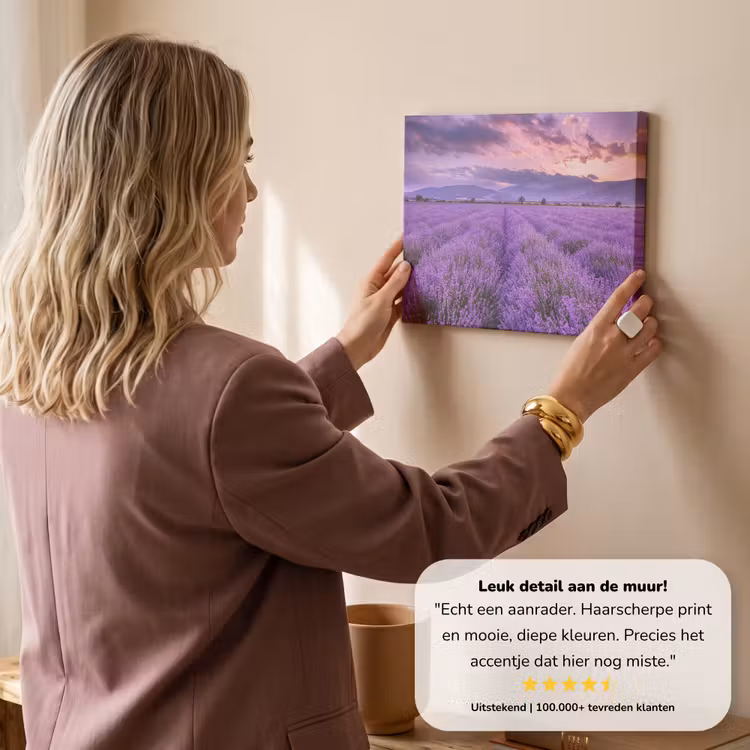 Canvas schilderij - Lavendel - Paars - Bloemen - Veld — 3