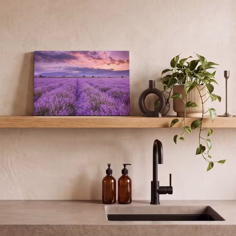 Canvas schilderij - Lavendel - Paars - Bloemen - Veld — 4