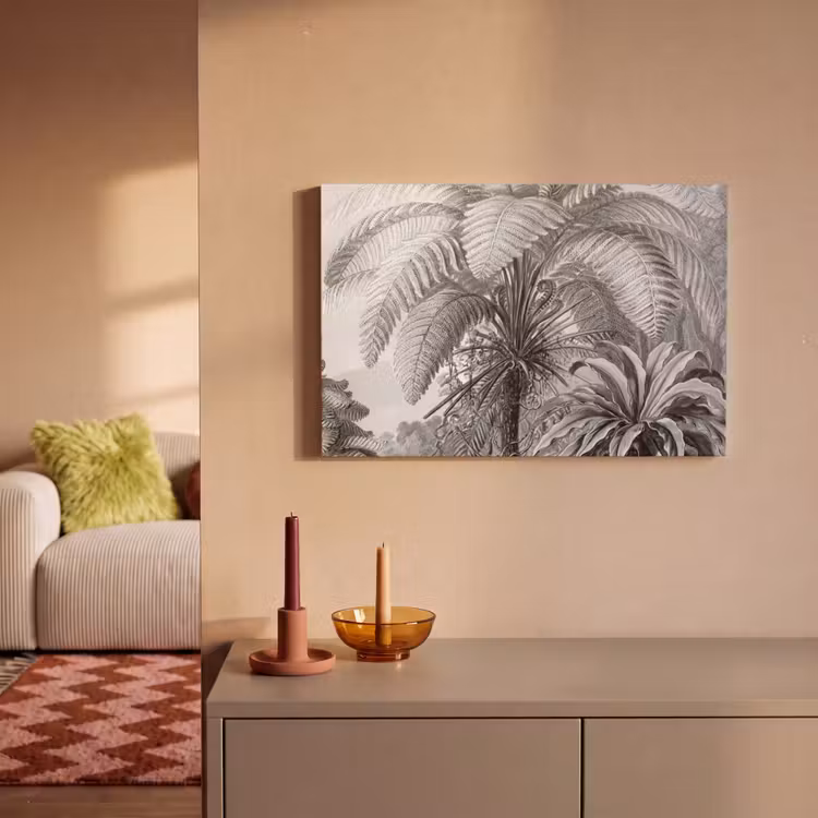 Canvas schilderij - Planten - Zwart wit - Design - Illustratie - Botanisch — 2