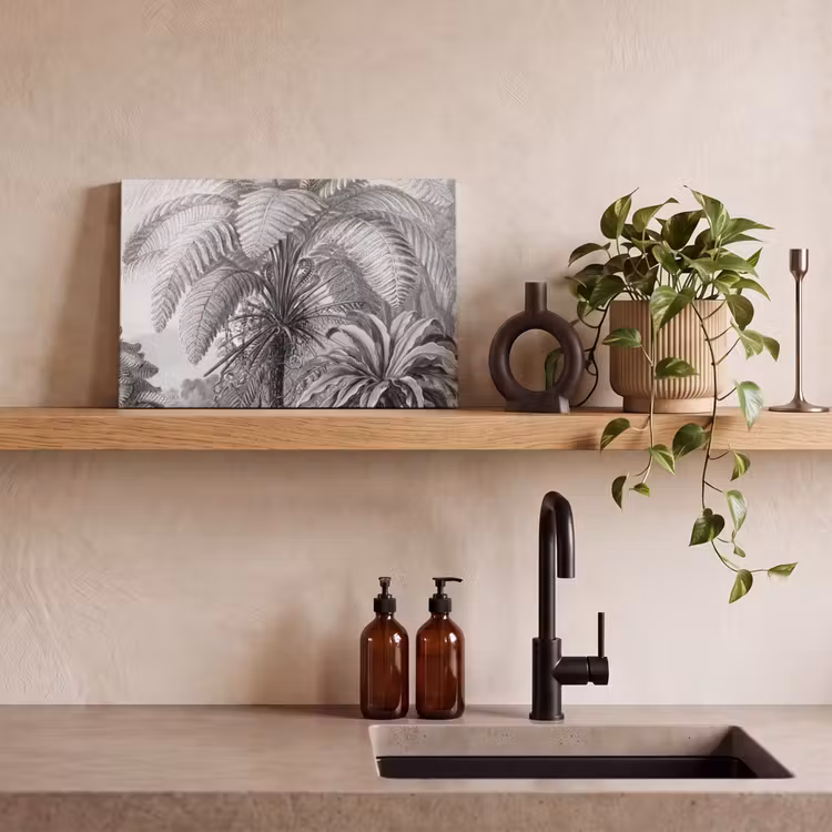 Canvas schilderij - Planten - Zwart wit - Design - Illustratie - Botanisch — 4