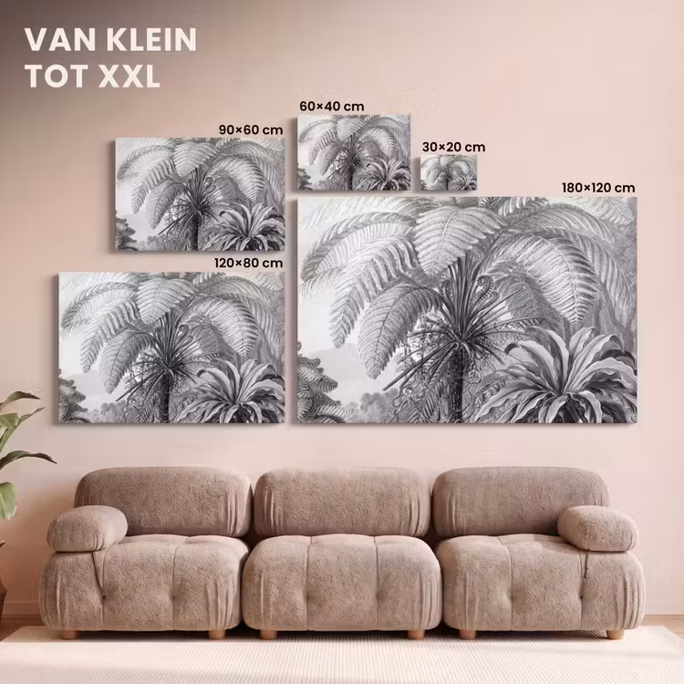 Canvas schilderij - Planten - Zwart wit - Design - Illustratie - Botanisch — 8