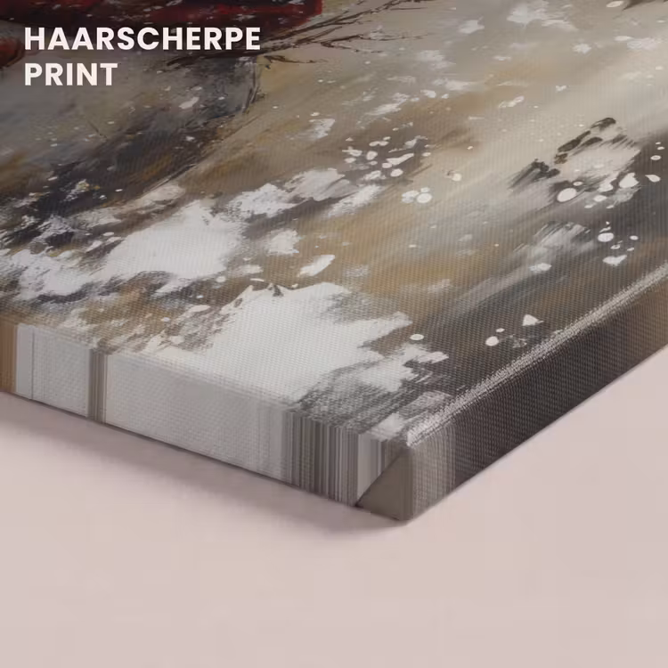 Canvas schilderij - Sneeuwpop - Winter - Sneeuw - Beige — 5