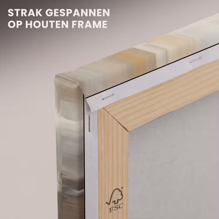 Canvas schilderij - Sneeuwpop - Winter - Sneeuw - Beige — 7