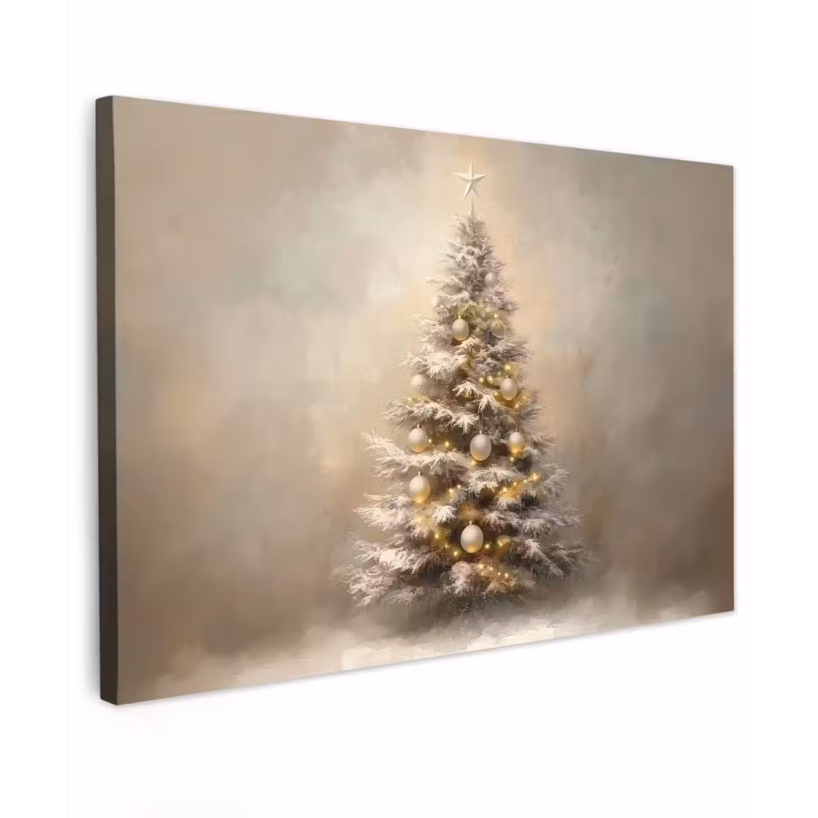 Canvas schilderij - Kerst - kerstboom - Sneeuw - Art — 1