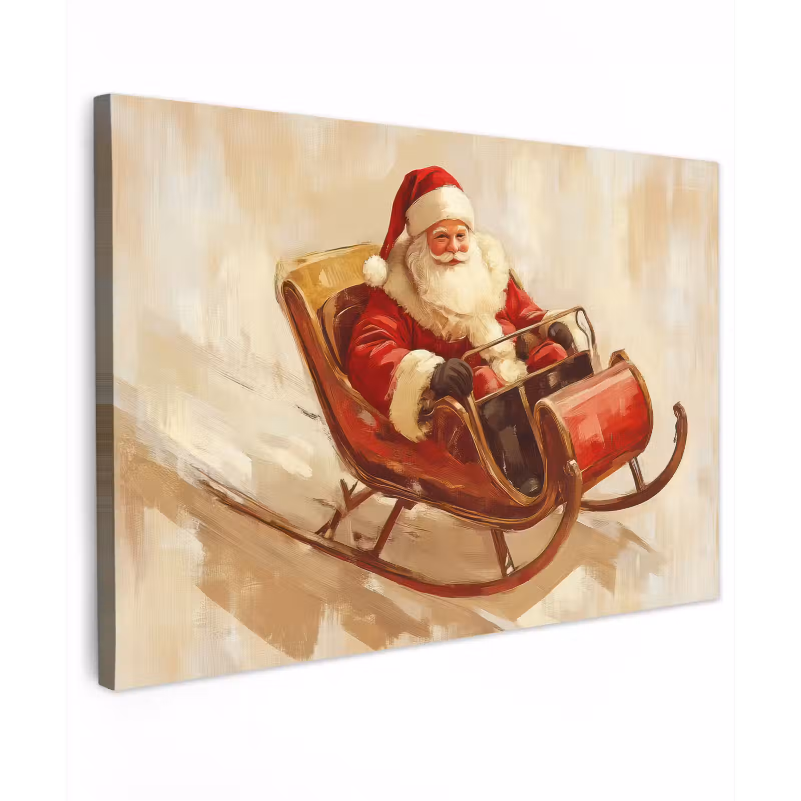 Canvas schilderij - Kerst - Slee - Kerstman — 1