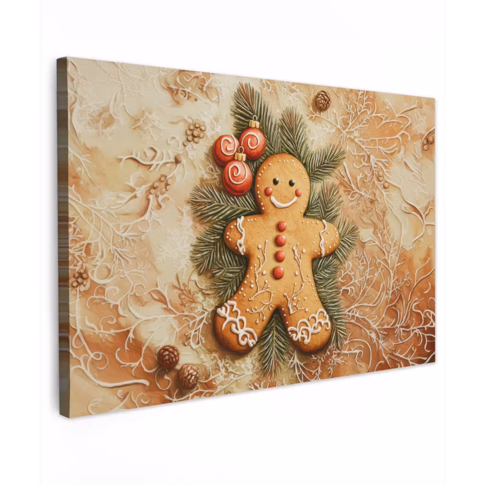 Canvas schilderij - Kerstmis - Koekje - Poppetje - Speculaas — 1