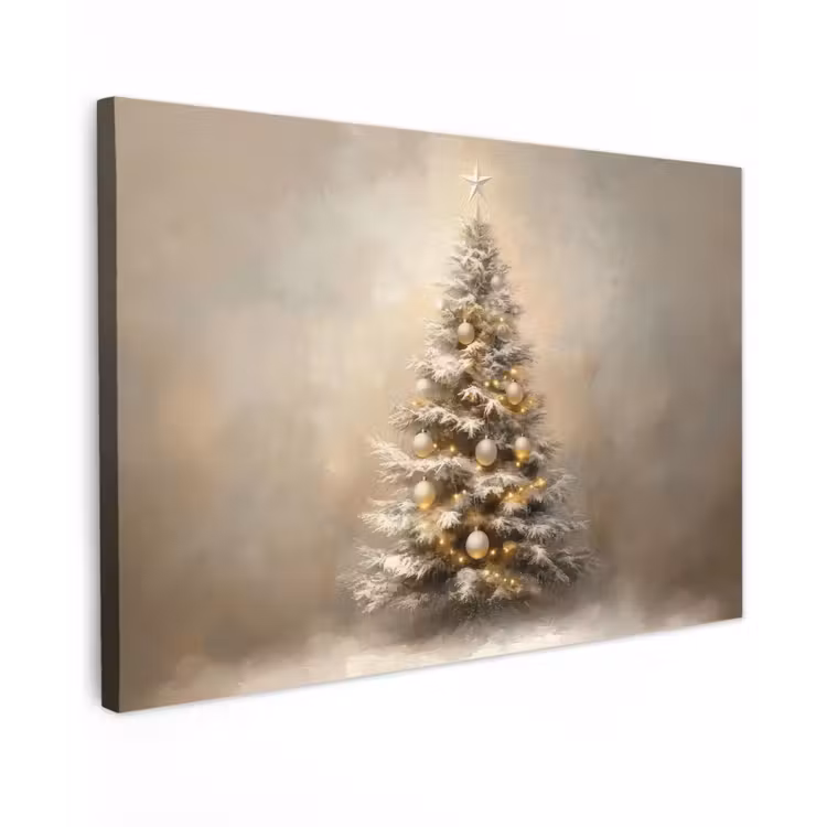 Canvas schilderij - Kerst - kerstboom - Sneeuw - Art — 1