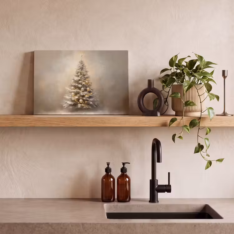 Canvas schilderij - Kerst - kerstboom - Sneeuw - Art — 4