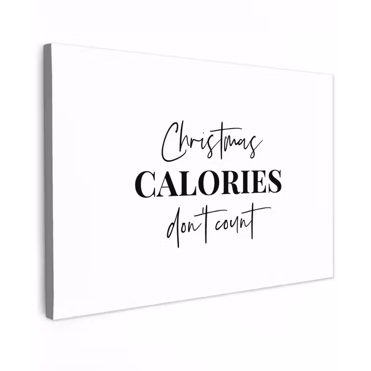 Canvas schilderij - Kerst quote - Winter - Christmas calories - Wit — 1