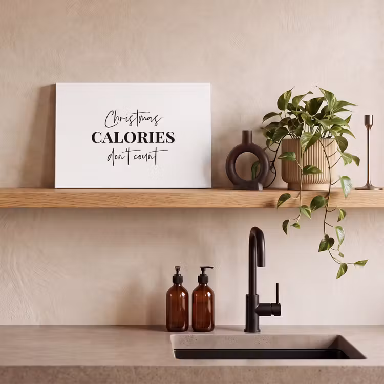 Canvas schilderij - Kerst quote - Winter - Christmas calories - Wit — 4