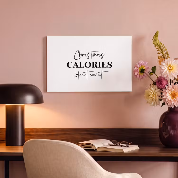 Canvas schilderij - Kerst quote - Winter - Christmas calories - Wit — 6