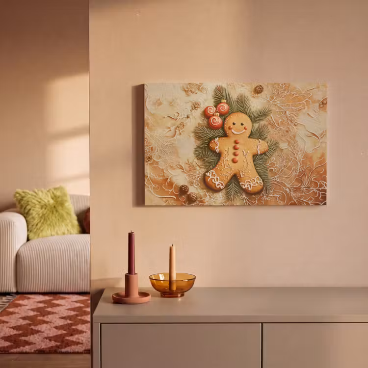 Canvas schilderij - Kerstmis - Koekje - Poppetje - Speculaas — 2