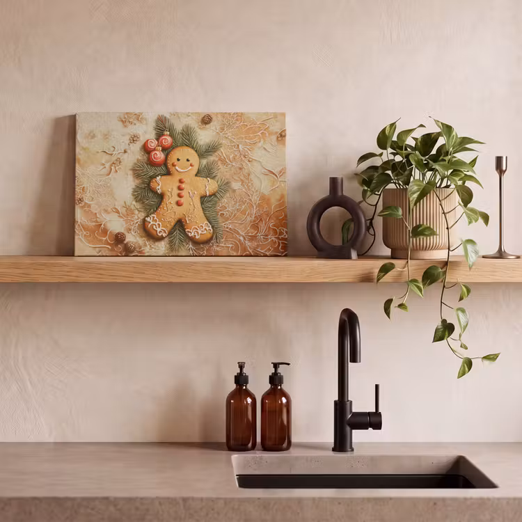 Canvas schilderij - Kerstmis - Koekje - Poppetje - Speculaas — 4