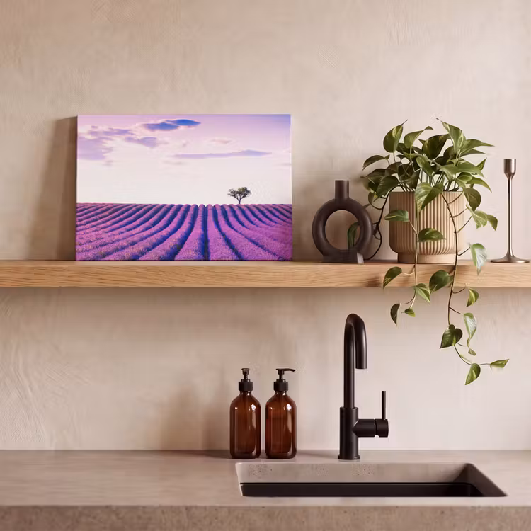 Canvas schilderij - Lavendel - Bomen - Paars - Bloemen — 4
