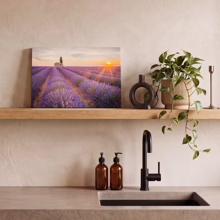 Canvas schilderij - Lavendel - Zonsondergang - Bloemen - Paars — 4