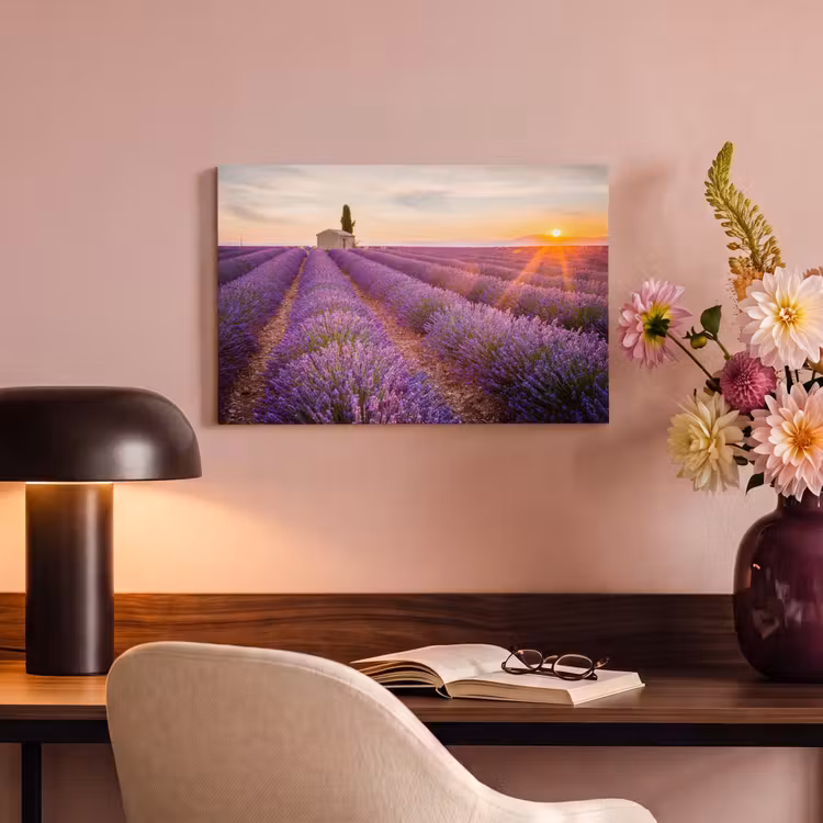 Canvas schilderij - Lavendel - Zonsondergang - Bloemen - Paars — 6