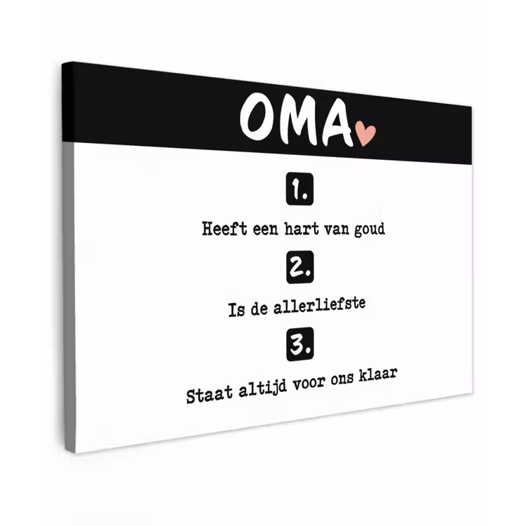 Canvas schilderij - Quotes - Oma is de allerliefste - Spreuken - Oma — 1
