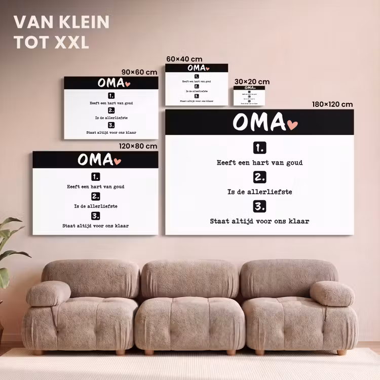 Canvas schilderij - Quotes - Oma is de allerliefste - Spreuken - Oma — 8