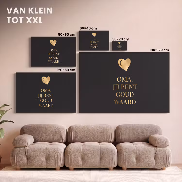 Canvas schilderij - Oma jij bent goud waard - Quotes - Spreuken - Oma — 8