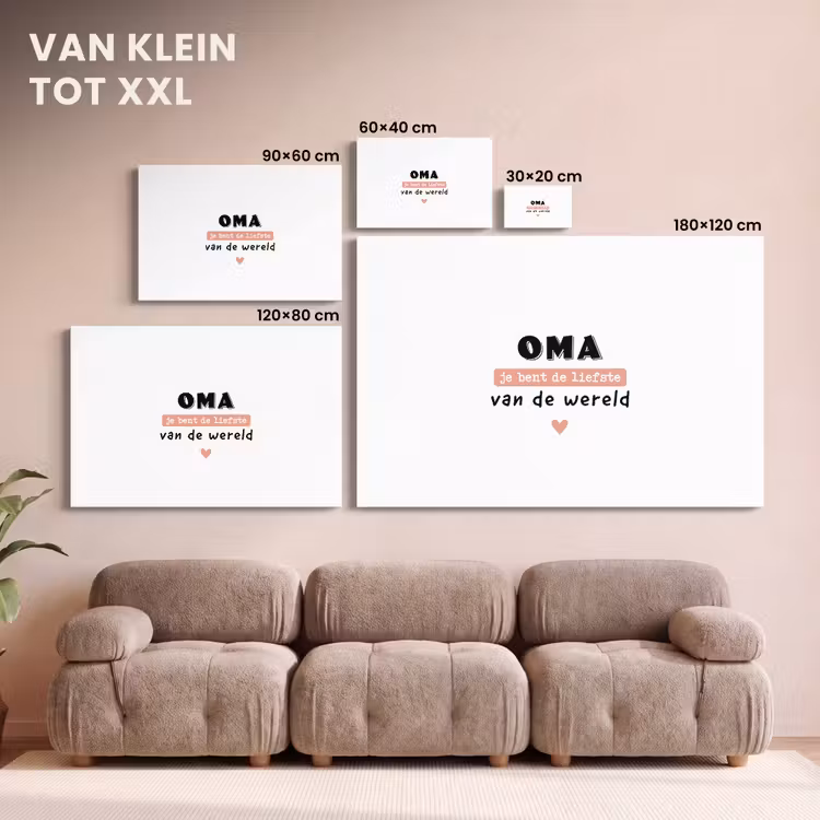 Canvas schilderij - Quotes - Oma jij bent de liefste van de wereld - Spreuken - Oma — 8