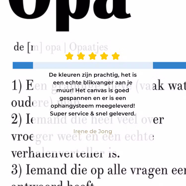 Canvas schilderij - Quotes - Opa betekenis - Spreuken - Woordenboek — 3
