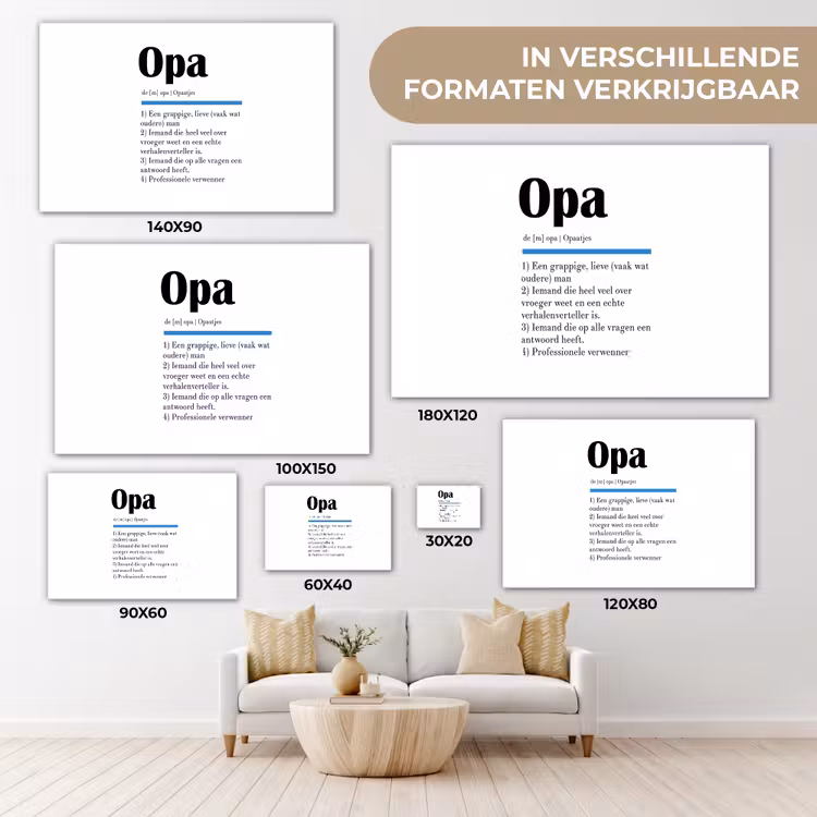 Canvas schilderij - Quotes - Opa betekenis - Spreuken - Woordenboek — 6