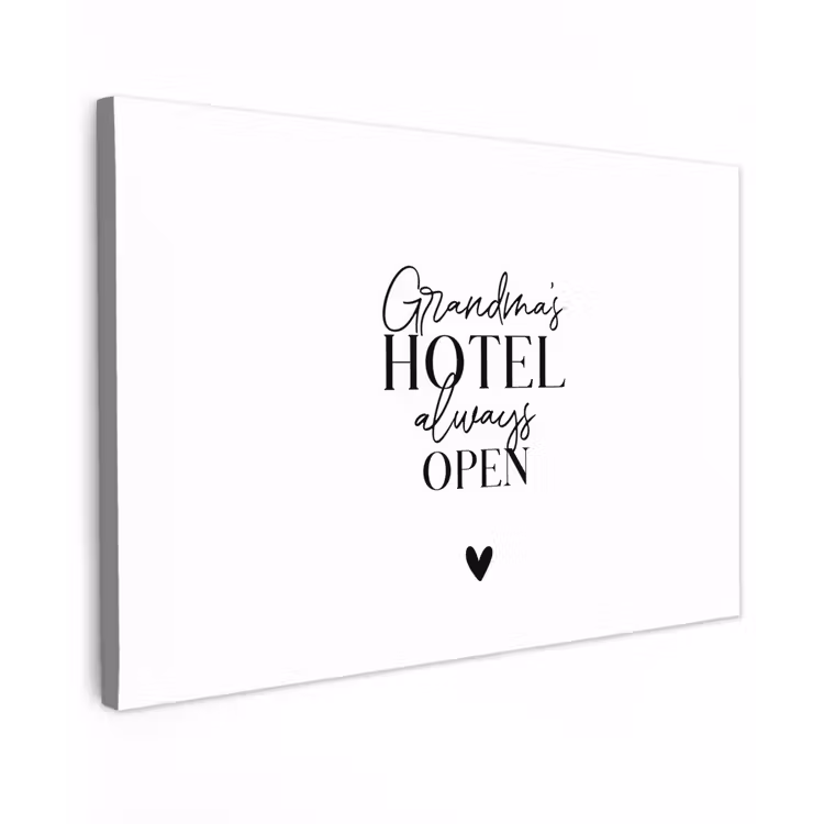 Canvas schilderij - Quotes - Spreuken - Oma - Grandma's hotel always open — 1