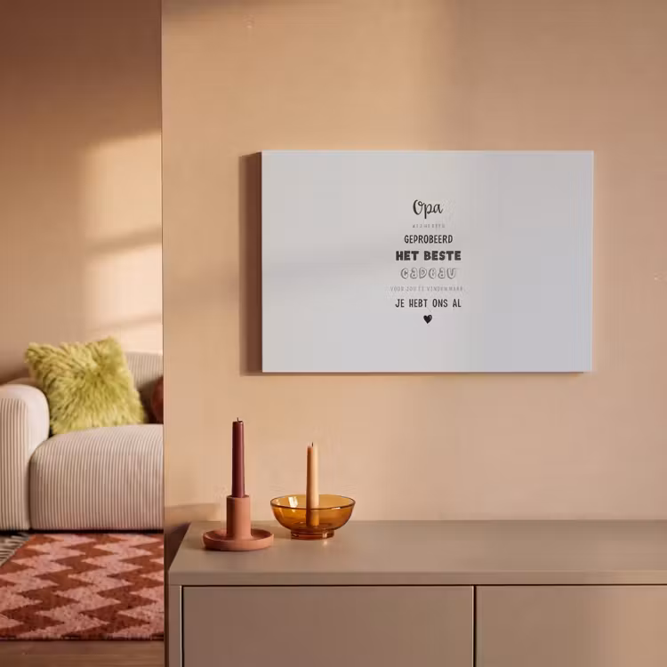 Canvas schilderij - Vaderdag kados - Opa - Spreuken - Het beste cadeau - Quote — 2
