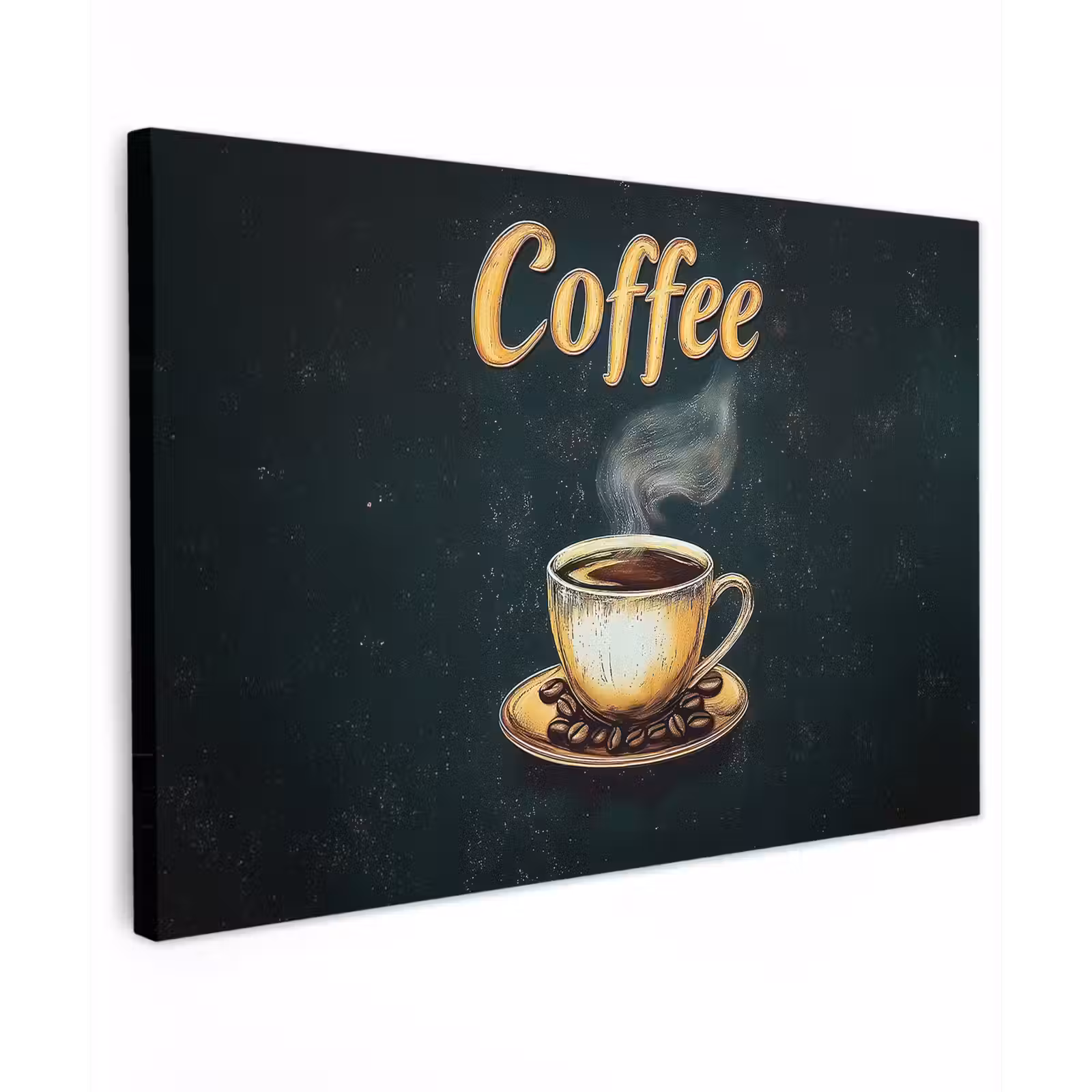 Canvas schilderij - Koffie - Schotel - Koffiebonen - Retro — 1