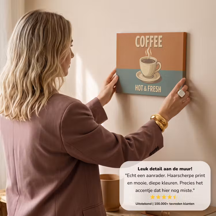 Canvas schilderij - Koffie - Kop - Vintage - Quote — 3