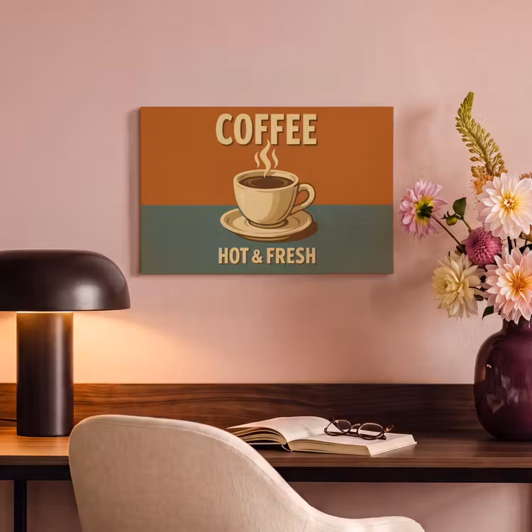 Canvas schilderij - Koffie - Kop - Vintage - Quote — 6