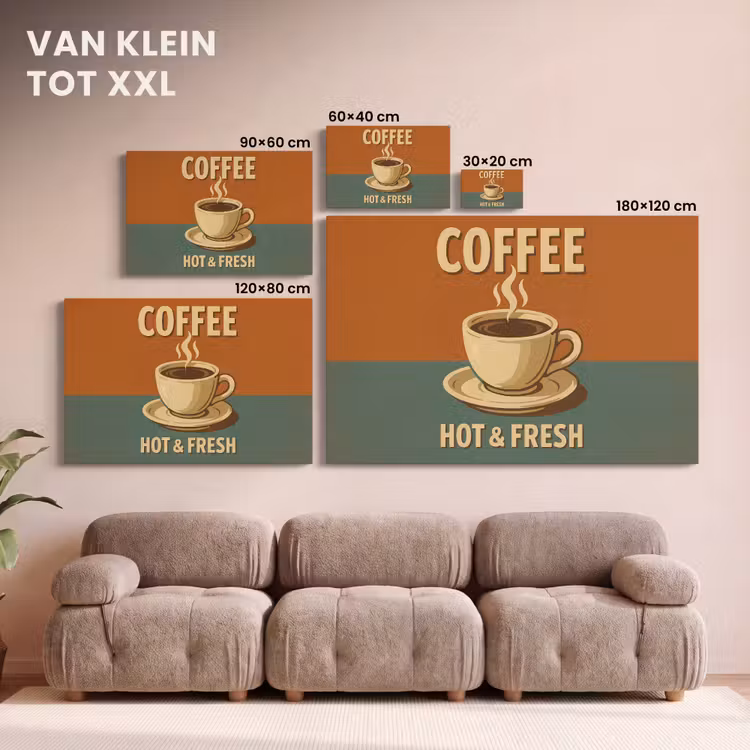 Canvas schilderij - Koffie - Kop - Vintage - Quote — 8