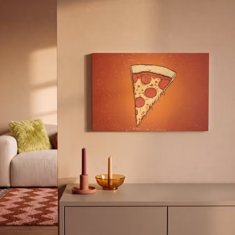 Canvas schilderij - Pizza - Kaas - Rood - Pepperoni — 2