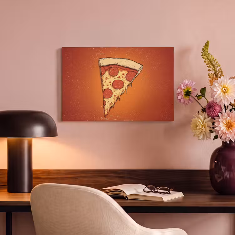 Canvas schilderij - Pizza - Kaas - Rood - Pepperoni — 6