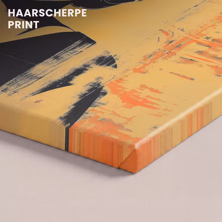 Canvas schilderij - Retro - Vrouw - Koptelefoon - Oranje — 5