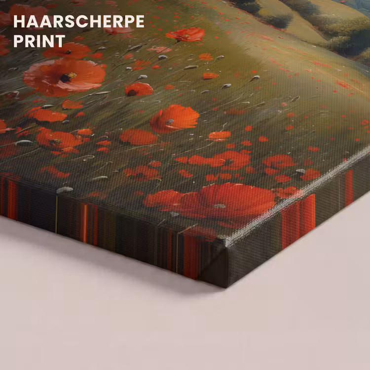 Canvas schilderij - Klaprozen - Rood - Heuvels - Landschap — 5