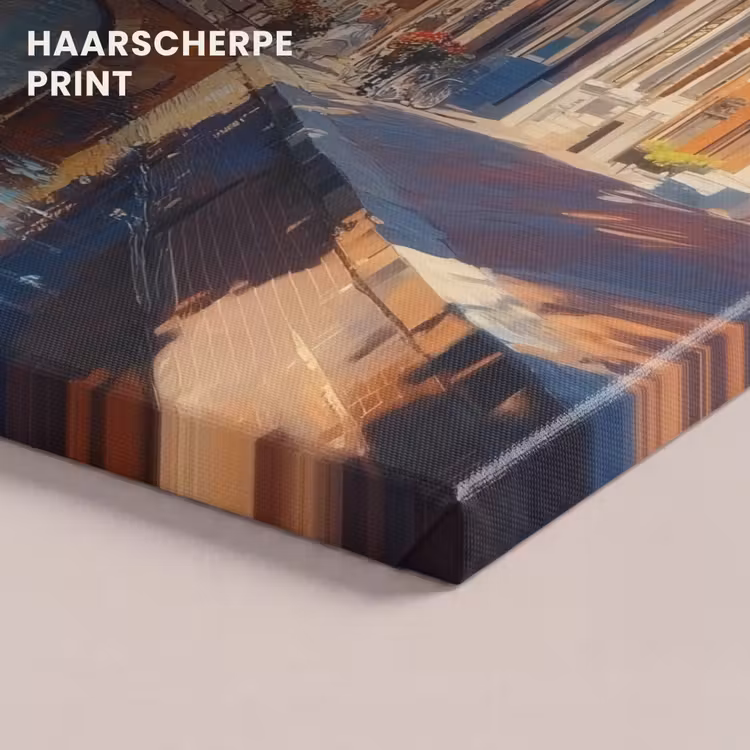 Canvas schilderij - Stad - Gracht - Zon - Fietsen — 5
