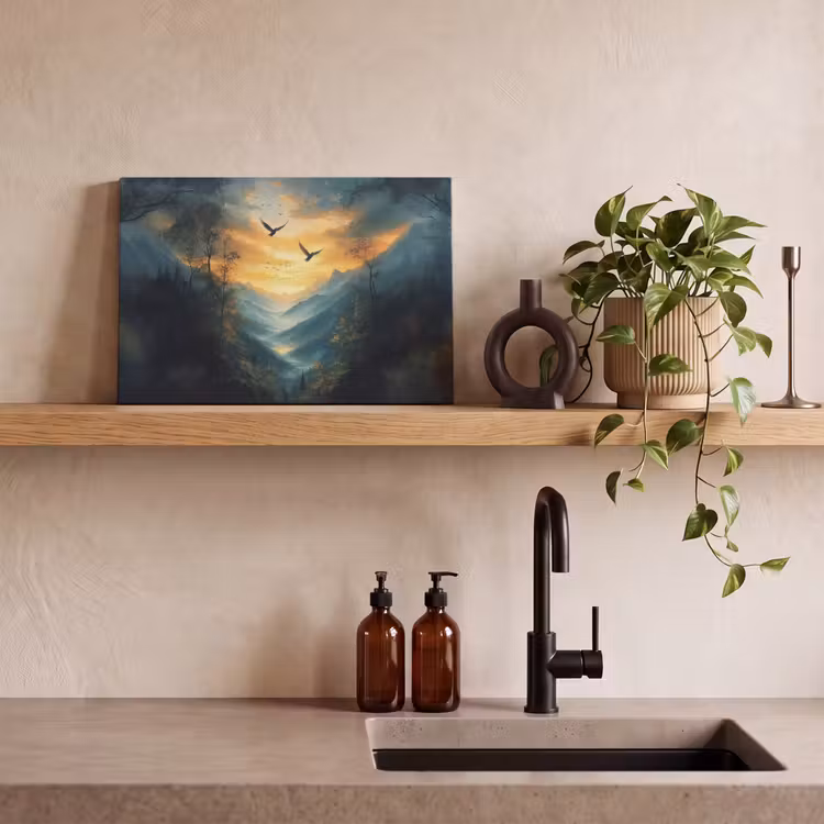 Canvas schilderij - Vogels - Zon - Bomen - Groen — 4